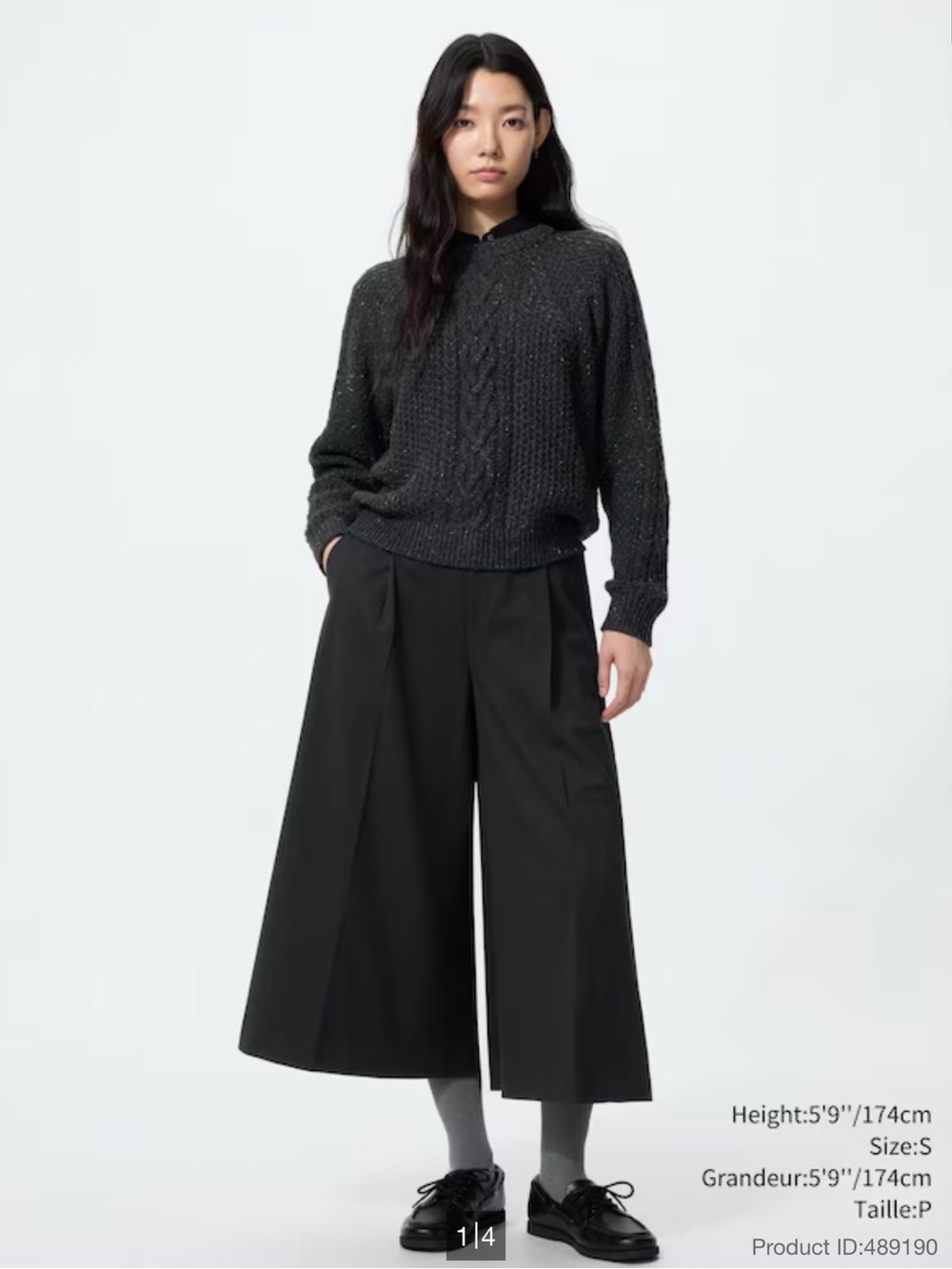 Uniqlo Wide-Leg Culotte Pants in Black